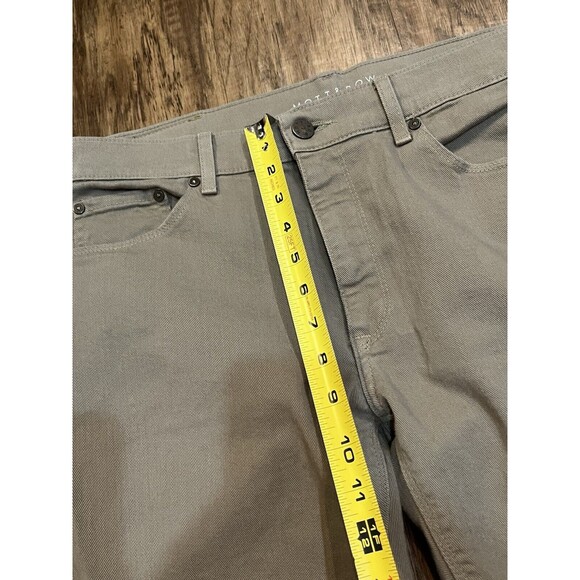 Mott & Bow Slim Pants Mens 33x32 Denim Designer Stretch Beige Office - Picture 6 of 10